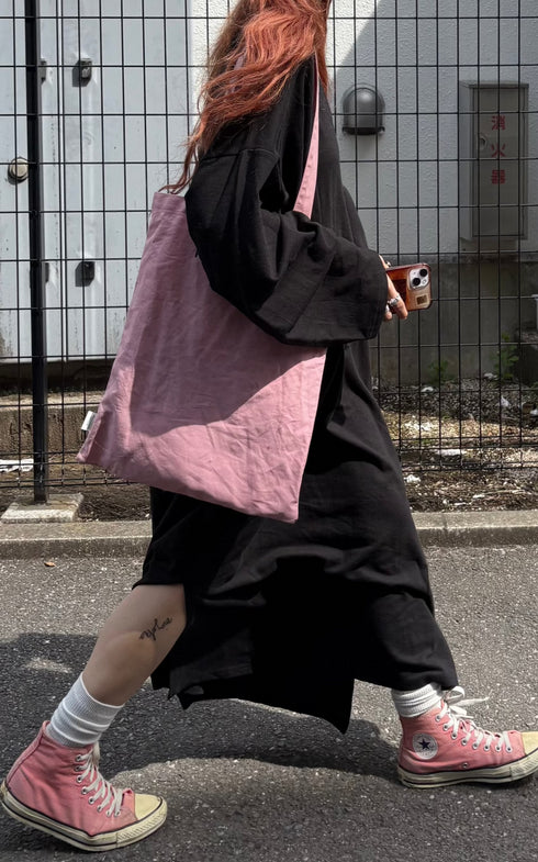 Vネックルーズワンピ